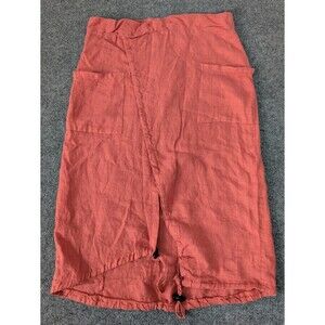 Femme Fatale Linen Skirt Women's Sz XS Faded Red Assymetrical